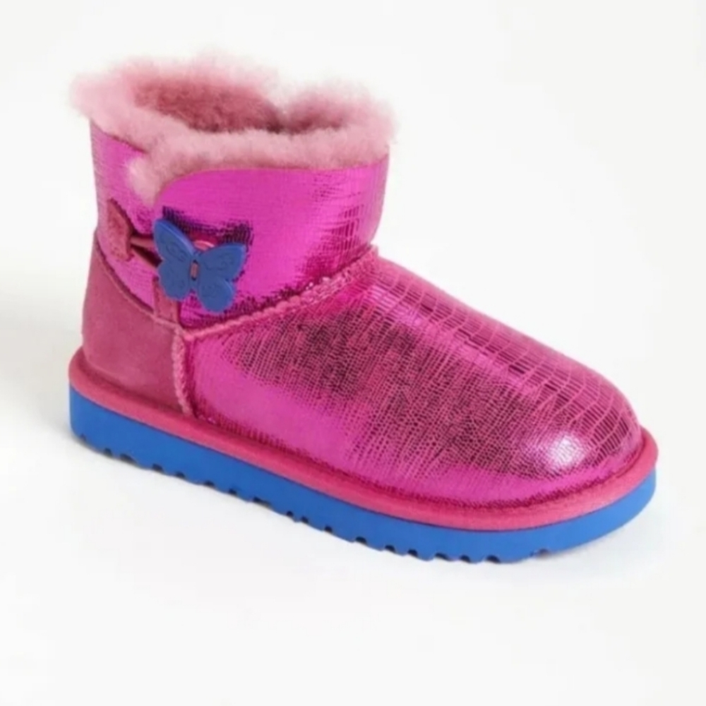 UGG women's boots multicolor ankle glitter sparkly Bailey size 6